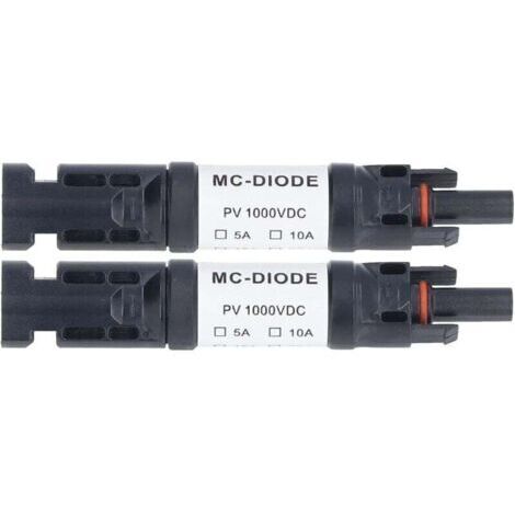 Green Mobility-Lot de 2 Pièces de Connecteur PV Solaire 1000 V connecteur MC4,Diode Anti-retour Intégrée IP68 étanche pour Connexion Panneau Solaire(20A) (1/4)