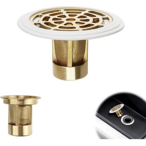 Green Mobility-Siphon Douche, HERKINDNESS Bonde de Douche avec Anneau en Caoutchouc, Bouchon Douche en Cuivre, pour Siphon de Sol et Salle de Bain, pour Diamètre de Trou 27-55 mm (1/4)