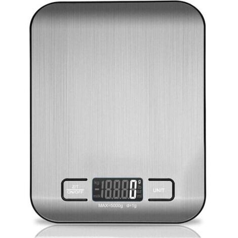 Green Mobility-Balance de cuisine numérique, balance de cuisine électronique en acier inoxydable de 5 kg, balance alimentaire élégante et ultra-mince (1/4)