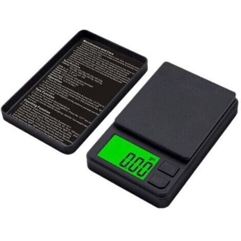 Green Mobility-Bilancia tascabile digitale 1000 g x 0,01 g, bilancia portatile di precisione per gioielli con copertura protettiva, tara a 7 unità, per alimenti, cucina, caffè, batteria inclusa (1/4)