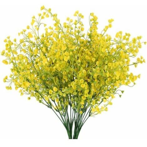 Green Mobility-4 Pcs Fleurs Artificielles Gypsophile Fleurs Artificielles Décoration Fleurs En Plastique Petites Fleurs De Bûcheron Pour Mariage Balcon Jardin Intérieur Extérieur Vase Boîte À Fleurs D (1/4)