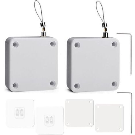 Green Mobility-Ferme-portes automatiques, lot de 2, ferme-portes automatiques à capteur sans perçage, ferme-portes automatiques à capteur avec cordon de traction, modèle sans perçage pour chambre à co (1/4)