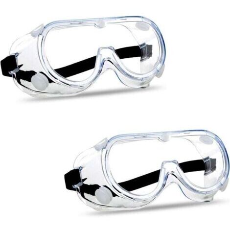 Green Mobility-Deux paires de lunettes de sécurité antibuée, verres clairs, large champ de vision, réglables, protection contre les projections de produits chimiques, flexibles et légères. (1/4)