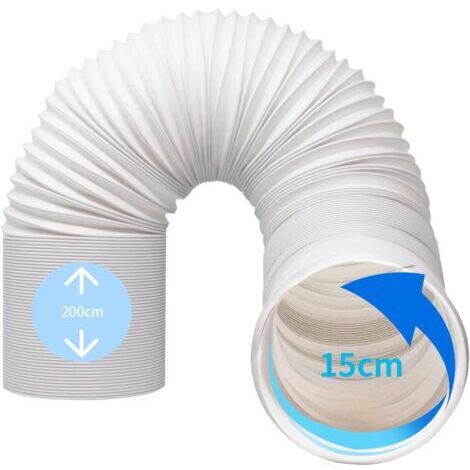 Green Mobility-Tuyau Climatiseur Mobile, tuyau evacuation climatiseur 15cm de Diamètre avec Longueur de 200CM, Tuyau D'évacuation Flexible PVC Tuyau Kit pour climatiseur Mobile (Ø15cm200cm) (1/5)