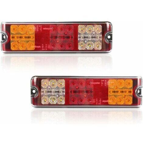 Green Mobility-2 Feux Arrière Remorque LED 12V Homologués E 5 Fonctions Freinage Clignotant Recul Position Catadioptre Étanche (1/4)