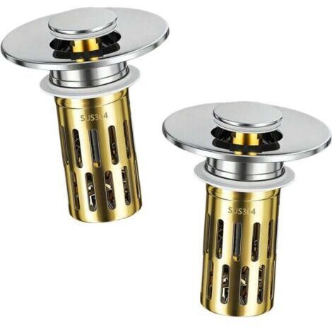 Green Mobility-Bouchon de baignoire universel en deux parties, diamètre du tube ondulé 28-32 mm, avec filtre en acier inoxydable 304, bouchon d'évier à ressort, convient aux baignoires et aux cuisines (1/4)