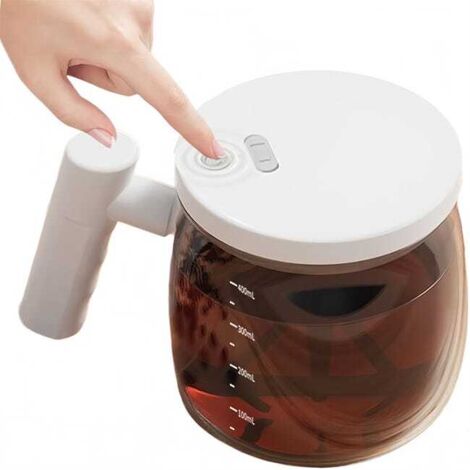 Green Mobility-Tasse à café électrique avec couvercle et poignée pour mélanger le café et le lait, blanche, 400 ml (1/5)