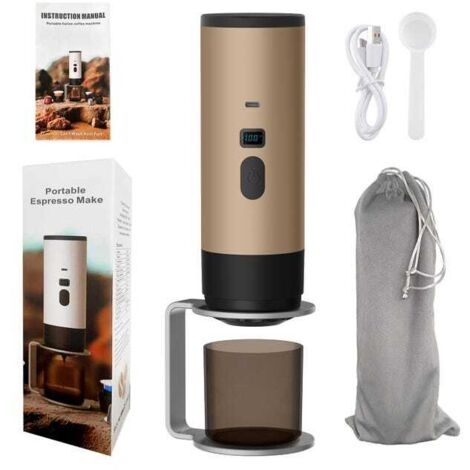 Green Mobility-Cafetière électrique portable 3 en 1, moulin à café à capsules, cafetière de voyage avec chauffage sans fil et support, kaki (1/5)