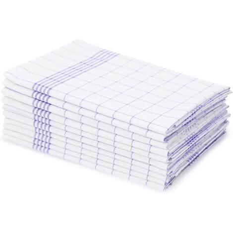 Green Mobility-Lot de 10 torchons de cuisine premium 45 x 65 cm 100 % coton - Lavables en machine à 95 °C maximum - Ultra-absorbants - Motif à carreaux élégant (1/5)