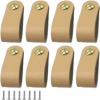 Green Mobility-Boutons et poignées de meubles,8 Pièces Poignee Cuir, Facile à installer, Convient à toutes sortes de portes et tiroirs d'armoires