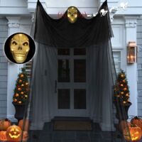 Green Mobility-Décoration à Suspendre pour Halloween - Décoration de Maison Haunted House Prop - Squelette d'halloween - Rideau de Porte - Décoration de Senteur - Décoration Horreur - Clignotant LED