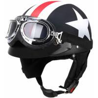 Green Mobility-Casque de moto semiouvert avec lunettes de protection foulard moto scooter casque de tourisme