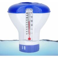 Green Mobility-Diffuseur Chlore Piscine avec Thermomètre,Flotteur Piscine Chlore,Diffuseur Piscine Chlore Flottant,Distributeur Chlore Piscine,Distributeur de Produits Chimiques pour Piscine, Étang