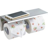 Green Mobility-Porte-Papier Toilette, Support Mural En Acier Inoxydable, Double Rangement Pour Papier Toilette, Argent