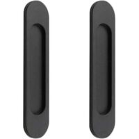 Green Mobility-2 pezzi maniglie ovali per porte scorrevoli autoadesive in lega di alluminio nero opaco senza foratura per porte scorrevoli, finestre di armadietti 148 cm