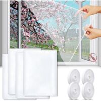 Green Mobility-Mosquitera para ventana, 4 piezas, mosquitera de malla para ventana, mosquitera para ventana, mosquitera con 4 cintas autoadhesivas, 130 cm x 150 cm, para diferentes ventanas (negro)