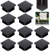 Green Mobility-20 pezzi Tappo per tubo quadrato 30x30mm Tappo terminale per tubo quadrato nero Tappo in plastica per tubo quadrato Tappo terminale per stecca quadrata Tubo per sedia solido Tappo termi
