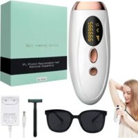 Green Mobility-Pulsed Light Hair Remover, IPL Devices Laser Hair Removal, Laser Hair Removal, Painless Epilator for Face, Armpits, Arms, Legs and Body (White)