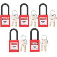 Green Mobility-Serrure de Consignation, Ensemble de Cadenas de Consignation de 38 Mm pour Stations de Consignation, Cadenas de Sécurité avec 2 Clés par Serrure, 5 Jeux(rouge)