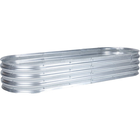 Aoodor Galvanized Raised Garden Bed Kit, Outdoor Garden Planter-Silver-180×60×30 cm