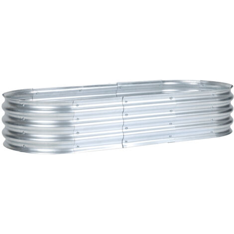 Aoodor Galvanized Raised Garden Bed Kit, Outdoor Garden Planter-Silver-150×60×30 cm