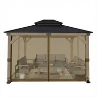 Aoodor Universal Gazebo Mosquito Netting - 3.04x3.96x2.1m - brown