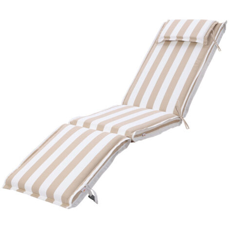 Aoodor Sonnenliegekissen, 48×187×8 cm, farbecht, Outdoor-Kissen mit Kopfstütze für Relaxsessel, Terrassenstuhl & Sonnenliege (1/5)