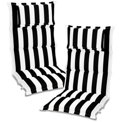 Aoodor Outdoor-Stuhlkissen mit hoher Rückenlehne und Kopfstütze, 2er-Set, geflanschte Sitzkissen für Schaukelstühle, Adirondack- und Essstühle, 120×52×6 cm