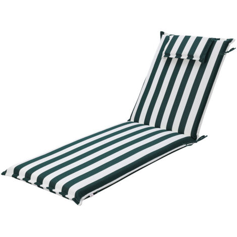 Aoodor Liegestuhlauflage, 63×200×8 cm, farbecht, Outdoor-Kissen mit Kopfstütze für Relaxsessel, Terrassenstuhl & Sonnenliege (1/5)