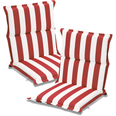 Aoodor Outdoor-Stuhlkissen mit niedriger Rückenlehne, 100×50×6 cm, farbechte Terrassenkissen für Essstühle, 2er-Set für Garten- und Verandastühle