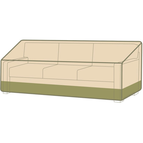 Terrassen-Sofabezug, wasserdichte 600D-Oxford-Abdeckung für Outdoor-Sofas mit integriertem Aufbewahrungsbeutel und reflektierenden Griffen, geeignet für 3-Sitzer-Loveseat und Bank, 224 cm (B) × 102 cm (1/5)