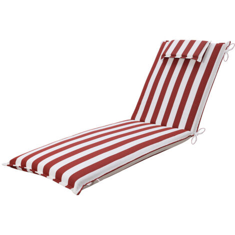 Aoodor Liegestuhlauflage, 63×200×8 cm, farbecht, Outdoor-Kissen mit Kopfstütze für Relaxsessel, Terrassenstuhl & Sonnenliege