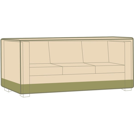 Terrassen-Sofabezug, wasserdichte 600D-Oxford-Abdeckung für Outdoor-Sofas mit integriertem Aufbewahrungsbeutel und reflektierenden Griffen, geeignet für 3-Sitzer-Loveseat und Bank, 224 cm (B) × 102 cm (1/5)