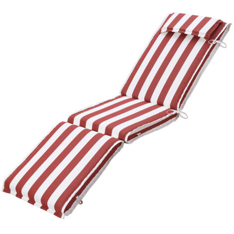 Aoodor Sonnenliegekissen, 48×187×8 cm, farbecht, Outdoor-Kissen mit Kopfstütze für Relaxsessel, Terrassenstuhl & Sonnenliege (1/5)