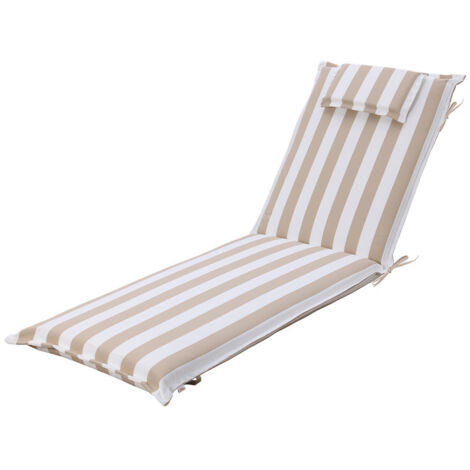 Aoodor Liegestuhlauflage, 63×200×8 cm, farbecht, Outdoor-Kissen mit Kopfstütze für Relaxsessel, Terrassenstuhl & Sonnenliege (1/5)