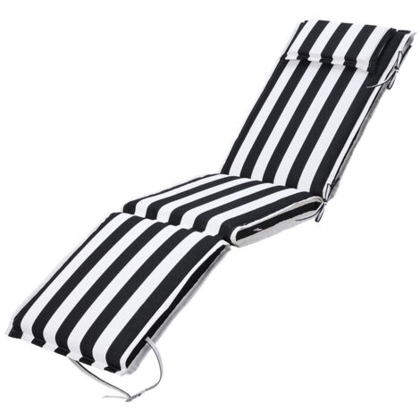 Aoodor Sonnenliegekissen, 48×187×8 cm, farbecht, Outdoor-Kissen mit Kopfstütze für Relaxsessel, Terrassenstuhl & Sonnenliege