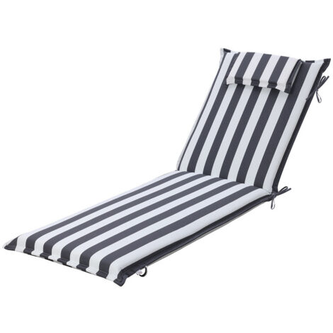 Aoodor Liegestuhlauflage, 63×200×8 cm, farbecht, Outdoor-Kissen mit Kopfstütze für Relaxsessel, Terrassenstuhl & Sonnenliege (1/5)