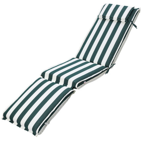 Aoodor Sonnenliegekissen, 48×187×8 cm, farbecht, Outdoor-Kissen mit Kopfstütze für Relaxsessel, Terrassenstuhl & Sonnenliege (1/5)