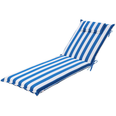 Aoodor Liegestuhlauflage, 63×200×8 cm, farbecht, Outdoor-Kissen mit Kopfstütze für Relaxsessel, Terrassenstuhl & Sonnenliege (1/5)