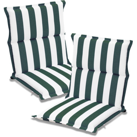 Aoodor Outdoor-Stuhlkissen, 2er-Set, farbecht, passend für Terrassen- und Essstühle, Garten- und Verandastühle, 100×50×6 cm