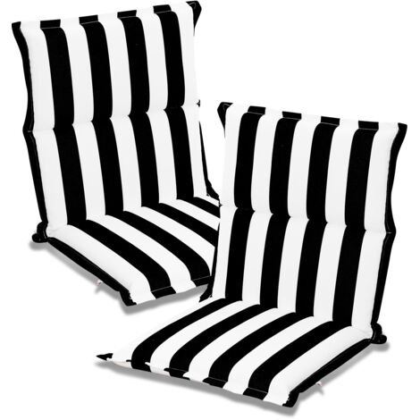 Aoodor Outdoor-Stuhlkissen mit niedriger Rückenlehne, 100×50×6 cm, farbechte Terrassenkissen für Essstühle, 2er-Set für Garten- und Verandastühle