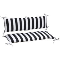Aoodor Outdoor-Bankkissen mit Steppung, 108×45 cm, farbecht, 2-Sitzer mit Rückenlehne für Rasen- und Gartenbänke, Terrasse, Schaukel