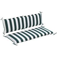 Aoodor Outdoor-Bankkissen mit Steppung, 108×45 cm, farbecht, 2-Sitzer mit Rückenlehne für Rasen- und Gartenbänke, Terrasse, Schaukel