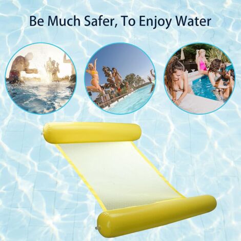 Sinwind Hamac Flottant 4-en-1 - Gonflable Piscine/Plage - Chaise Longue, Transat, Bouée - Charge 200kg - Compact Et Léger
