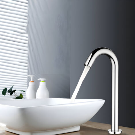 Luxuriöse silberne Wasserhähne, automatische Infrarot-Waschtischarmatur, mehrschichtige Galvanisierung, aus Kupfer, ideal für junge Leute – hohe Qualität und Haltbarkeit