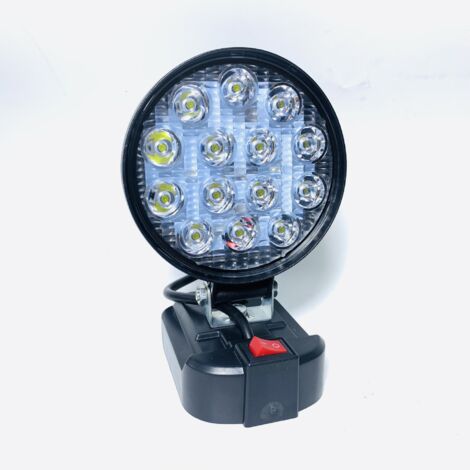 1 Stück Akku Lampe für Makita 18v, LED Arbeitsleuchte Akku LED Strahler Tragbares Flutlichter Baustellen Lampe Taschenlampe Scheinwerfer für Makita 18V (Runden) (1/5)