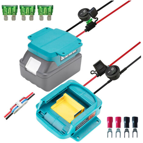 Power Wheel-Adapter für 18-V-Makita-Akku, Akku-Adapter, Basis-Stromanschluss mit Sicherung und Schalter 14 AWG, Akku-Umrüstsatz