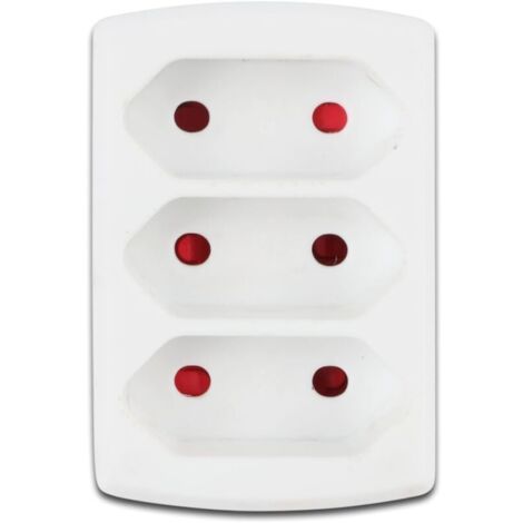 3-Wege-10A-Adapter, weiße Farbe, ideal zum Anschluss mehrerer elektrischer Geräte in Haushalten und Büros. (1/2)