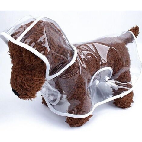 Regenjacke für Hunde, wasserdichter Mantel mit Kapuze, verstellbar für kleine, mittlere und große Hunde (L: Brustumfang 41-46 cm, Rückenlänge 35 cm) (1/5)
