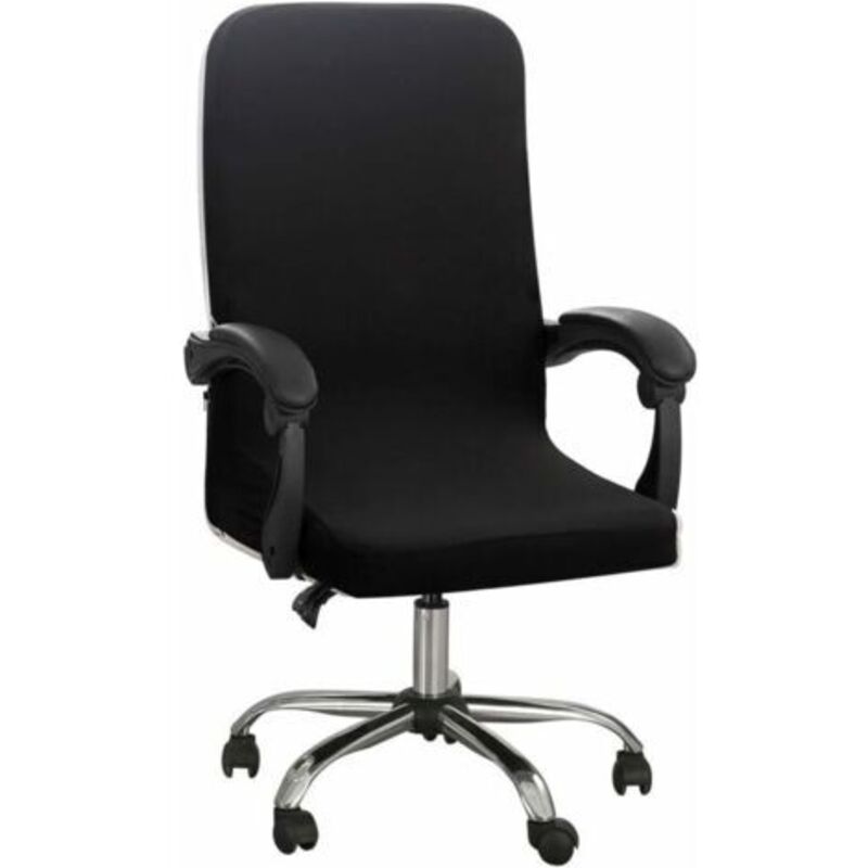 LEKEFETO Housse de chaise de bureau en peluche velours avec accoudoirs